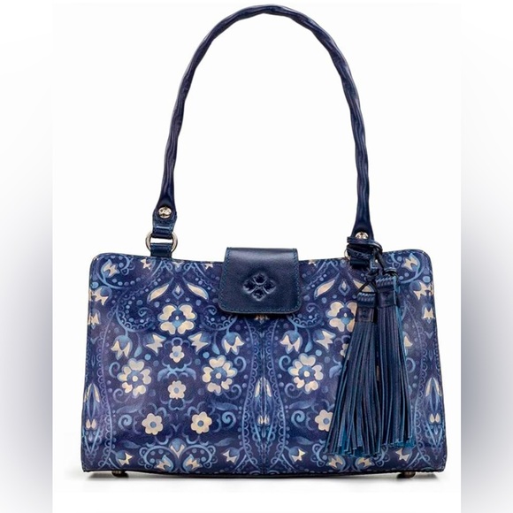 Patricia Nash Handbags - Patricia Nash Blue Floral Shoulder Bag